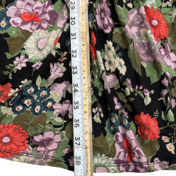 Rebecca Taylor Lua Dress 3/4 Sleeve Black Floral Jersey Women's Size - Picture 11 of 11